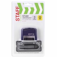 Штамп самонаборный STAFF Printer 8051, 38 х 14 мм, 3 строки, 1 касса, синий