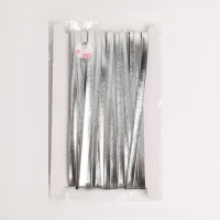 Косая бейка, кожаная, 8 мм &times; 10 &plusmn; 1 м, цвет серебряный