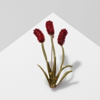 Брошь &laquo;Камыш&raquo;, цвет фиолетово-зелёный в золоте