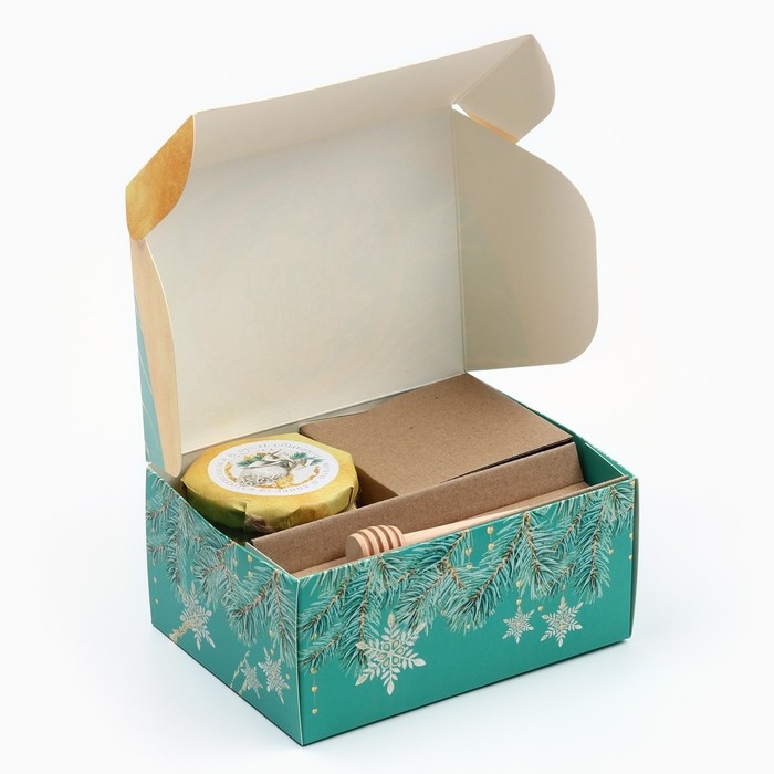 Новый год! Набор &laquo;С Новым годом&raquo;: чай чёрный 50 г., мёд цветочный 240 г., ложка для мёда