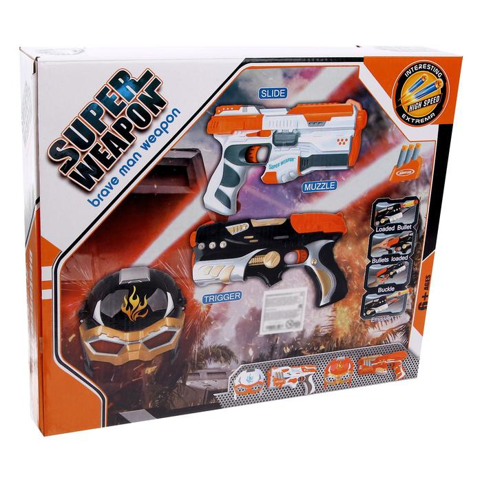 Набор игровой «Супергерой», маска, пистолет с пулями, мишень, цвета МИКС Набор игровой «Супергерой», маска, пистолет с пулями, мишень, цвета МИКС