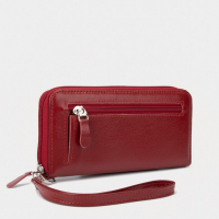 Кошелёк на молнии, с ручкой, цвет красный