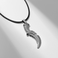 Кулон мужской &laquo;Нож&raquo;, цвет чернёное серебро на чёрном шнурке, 45 см