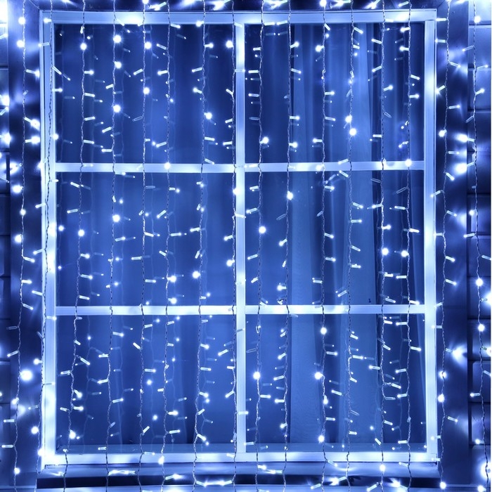 Гирлянда &laquo;Занавес&raquo; 2 &times; 3 м, IP65, УМС, белая нить, 760 LED, свечение белое, мерцание белым, 220 В