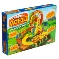 Железная дорога &laquo;Забавное путешествие&raquo;, 2 паровоза, работает от батареек