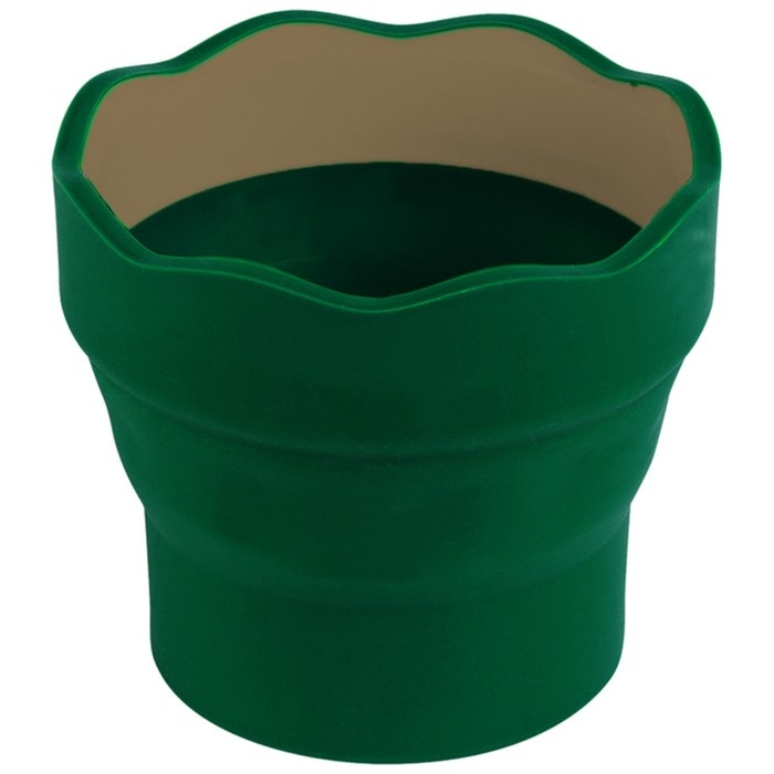 Стакан для рисования Faber-Castell CLIC&GO 350мл, складной (резиновый), т-зелёный 181520 Стакан для рисования Faber-Castell CLIC&GO 350мл, складной (резиновый), т-зелёный 181520