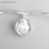 Гирлянда «Нить» 5 м с насадками «Футбольный мяч», IP20, прозрачная нить, 20 LED, свечение мульти (RG/RB), мигание, 220 В Гирлянда «Нить» 5 м с насадками «Футбольный мяч», IP20, прозрачная нить, 20 LED, свечение мульти (RG/RB), мигание, 220 В