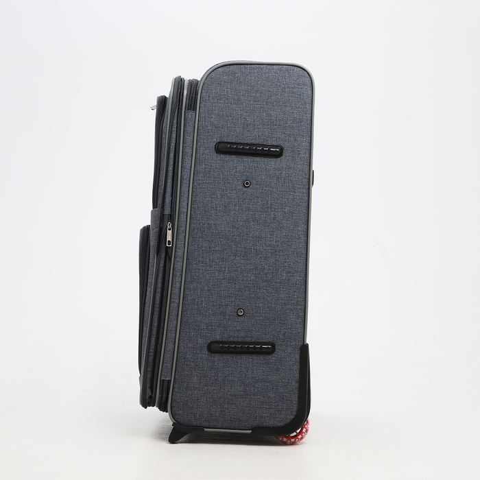 Чемодан большой 95 л (L), отдел на молнии, с расширением, кодовый замок, 3 колеса, 2 наружных кармана, цвет серый