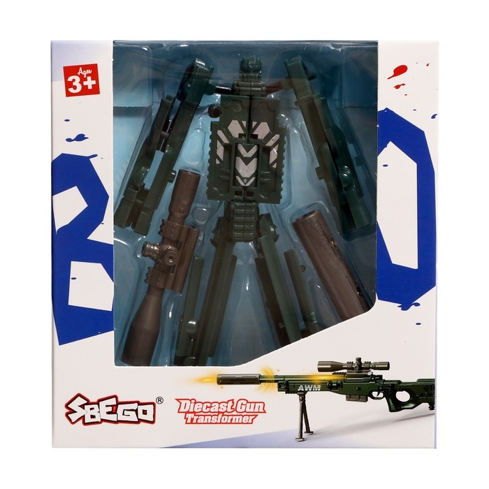 Робот &laquo;Снайперская винтовка&raquo;, трансформируется, с металлическими элементами