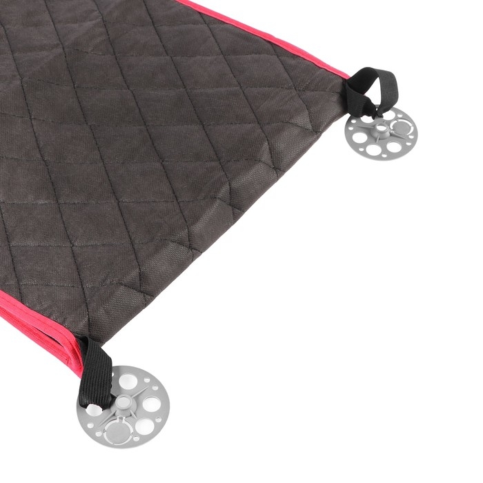 Накидка на переднее сиденье, велюр, размер 35 х 130 см, черный с красным кантом