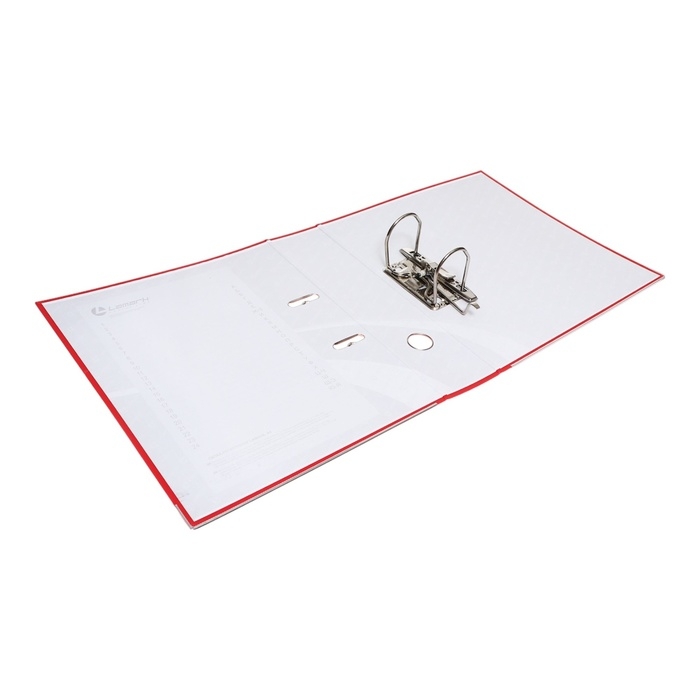 Папка-регистратор А4, 75 мм, Calligrata, ПВХ, тиснение Папка-регистратор А4, 75 мм, Calligrata, ПВХ, тиснение "лен", металлическая окантовка, карман на корешок, собранная, красная, микс