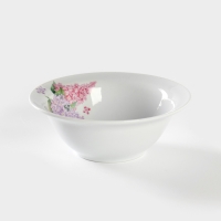 Тарелка фарфоровая &laquo;Сирень&raquo;, 550 мл, d=17 см, цвет белый