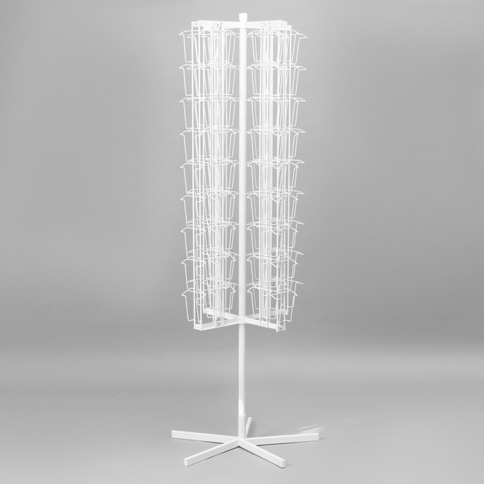 Буклетница вращающаяся для открыток, напольная, 108 карманов (54 А5, 54 А6), 55,8&times;61,4&times;173,3 см, цвет белый