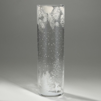 Ваза для цветов, новогодняя &laquo;Снежный лес&raquo;, на Новый год, стекло, высота 26, 3 см