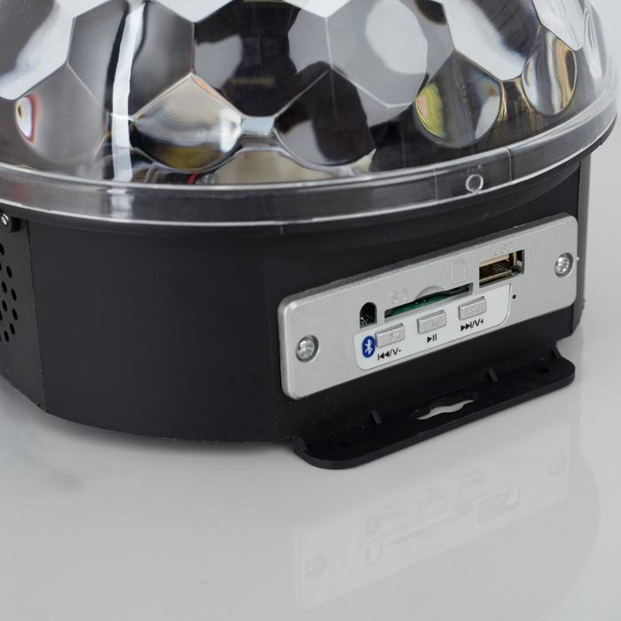 Световой прибор &laquo;Хрустальный шар&raquo; 17.5 см, динамик, свечение мульти, 220 В