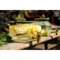 Диспенсер для напитков стеклянный &laquo;Листок&raquo;, 2,6 л, 18&times;13,5 см