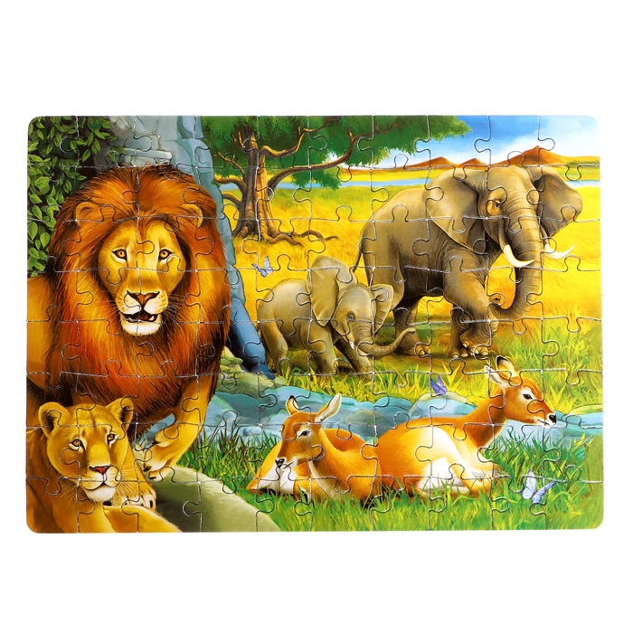 Пазл &laquo;Обитатели саванны&raquo;, 80 деталей