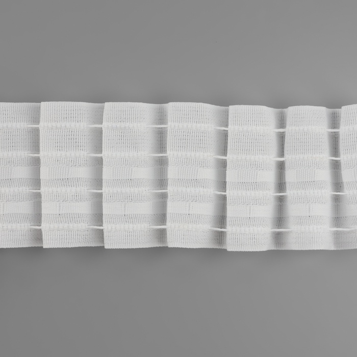 Шторная лента классическая, матовая, 6 см, 50 &plusmn; 1 м, цвет белый