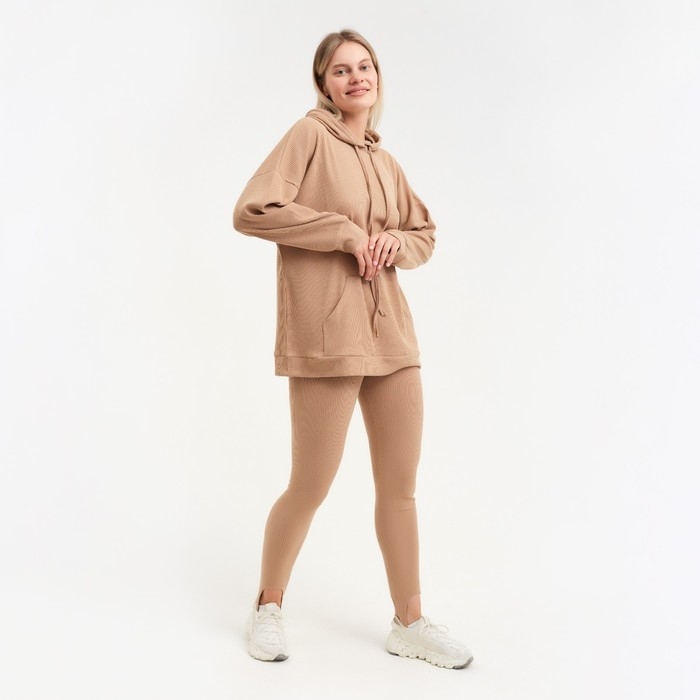 Костюм женский (толстовка/легинсы), цвет кофе, размер 48 Костюм женский (толстовка/легинсы), цвет кофе, размер 48