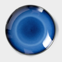 Тарелка керамическая обеденная &laquo;Лунная тропа&raquo;, d=21 см, цвет синий