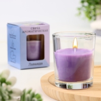 Свеча ароматическая в стекле 5х6см, лаванда Свеча ароматическая в стекле 5х6см, лаванда