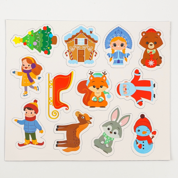 Магнитная маркерная доска на новый год &laquo;Я учусь рисовать. Зимние рисунки&raquo;