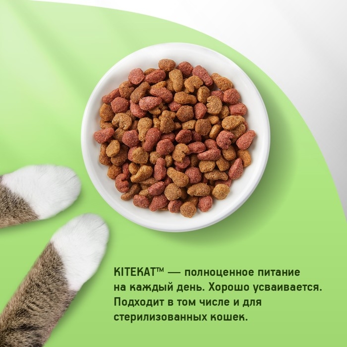 Сухой корм KiteKat "Мясной пир" для кошек, 15 кг