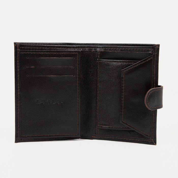 Портмоне мужское на кнопке, отдел для автодокументов, цвет коричневый Портмоне мужское на кнопке, отдел для автодокументов, цвет коричневый