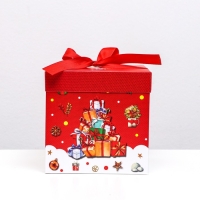Новый год. Коробка Самосборная "Подарки" 15 х 15 х 15 см