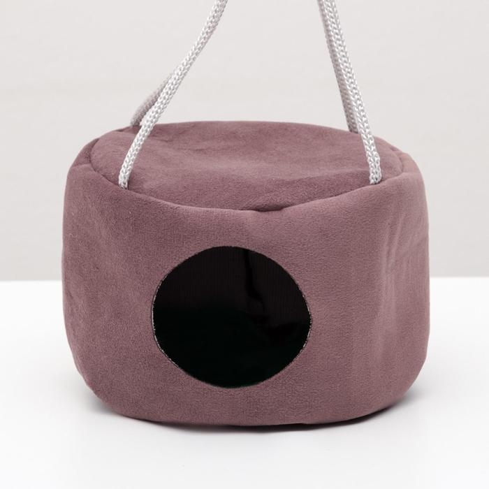 Подвесной дом для грызунов круглый, мебельная ткань, флис, 15 х 10 см, микс цветов Подвесной дом для грызунов круглый, мебельная ткань, флис, 15 х 10 см, микс цветов