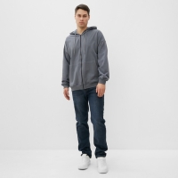 Толстовка мужская, начёс, цвет тёмно-серый, размер 50