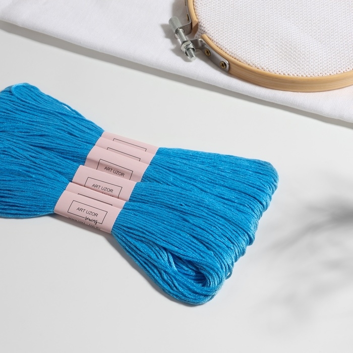 Нитки мулине &laquo;Blanc&raquo;, 8 &plusmn; 1 м, 6 шт, цвет ярко-голубой №996