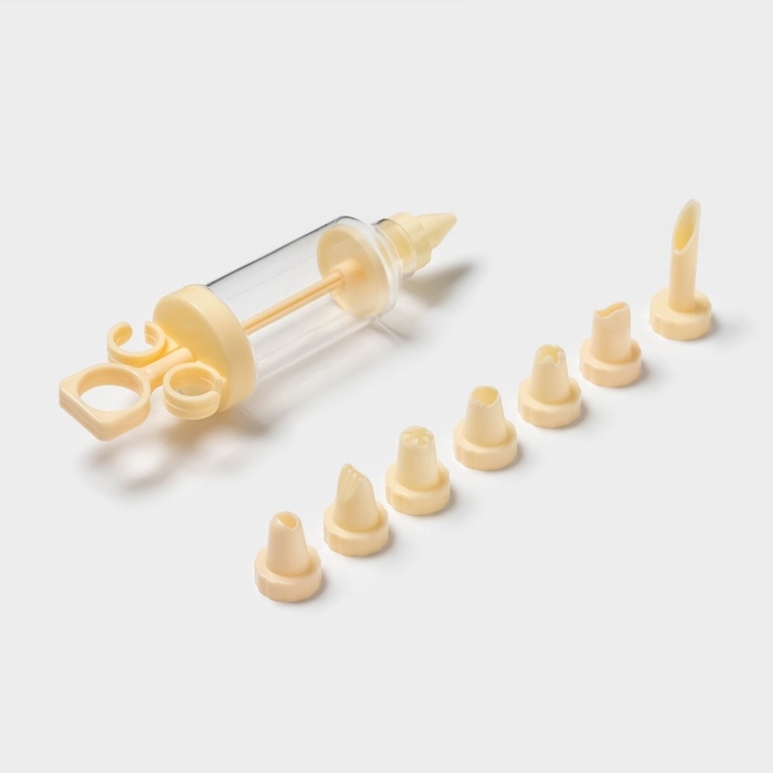 Шприц кондитерский Доляна &laquo;Cластёна&raquo;, 8 насадок, 17&times;5&times;5 см, цвет МИКС