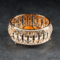 Подставка-подогрев для чайника, 13&times;13&times;6 см, цвет золотой