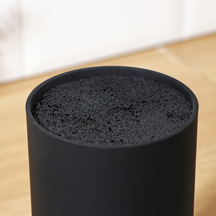 Подставка для ножей с наполнителем Доляна &laquo;Нео&raquo;, 22&times;11 см, покрытие soft-touch, цвет чёрный