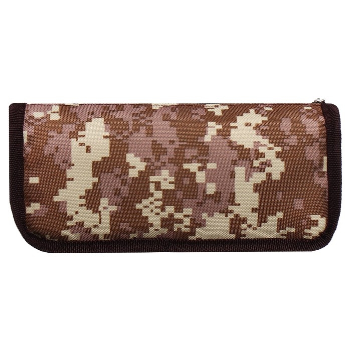 Пенал мягкий 2 отделения, 80 х 210 х 65 мм, объёмный, Calligrata "Миллитари", коричневый