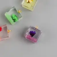 Подвеска для творчества акрил "Цветок в кубе" светится в темноте МИКС 1,6х1,6х1,8 см