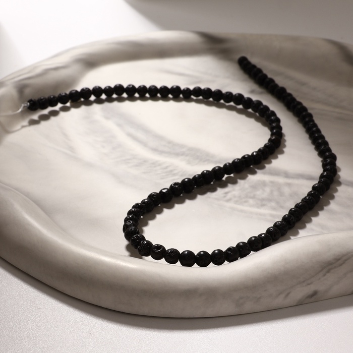 Бусины на нити шар №4 &laquo;Лава&raquo;, цвет чёрный (87 бусин)