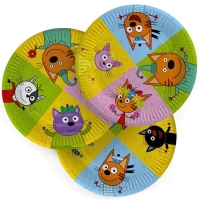 Тарелка бумажная &laquo;Три кота&raquo;, в наборе 6 шт., 18 см