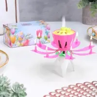 Свеча для торта музыкальная &laquo;Тюльпан&raquo;, розовая, 12&times;5 см