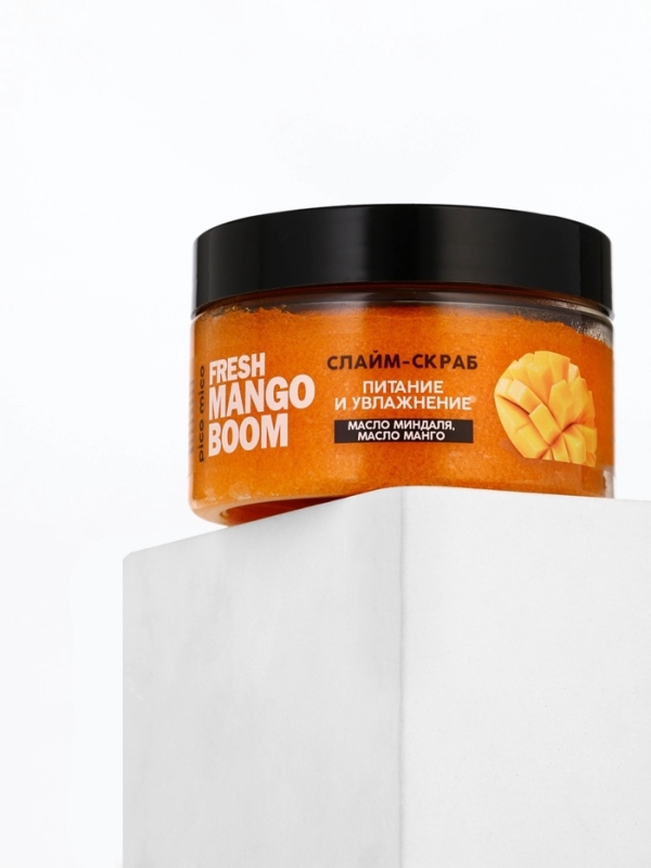 Скраб-слайм для тела Fresh mango boom, питание и увлажнение, с ароматом манго, 250 г, PICO MICO