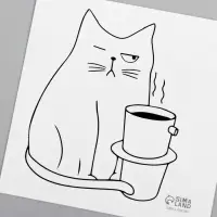 Переводная тату на тело чёрная &laquo;Котокофе&raquo;, 6&times;6 см