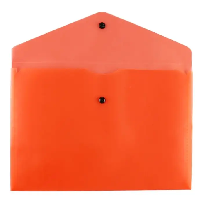 Папка-конверт на кнопке А5, 150 мкм, Calligrata Neon, полупрозрачная, неон оранжевый