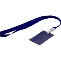 Карман для пропуска с лентой Staff, синий