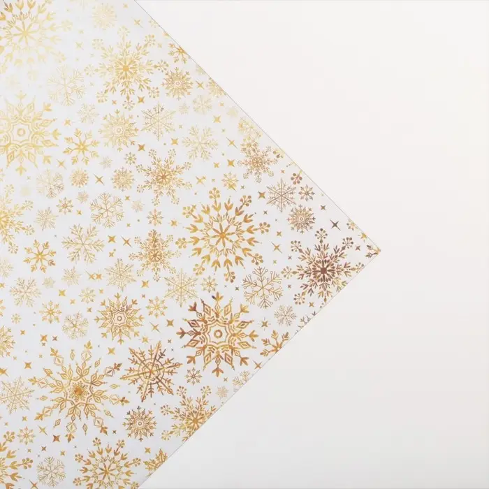Упаковочная бумага на новый год крафтовая &laquo;Белое золото&raquo;, 70&times;100 см