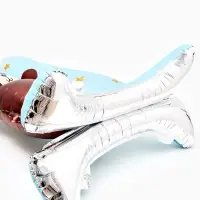 Воздушный шар фольгированный 32" "Цифра 1 с мишкой"  цвет голубой, под воздух