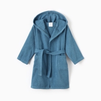 Халат детский Экономь и Я, цв. морская волна, р-р 34, 100% хл, 340 г/м2