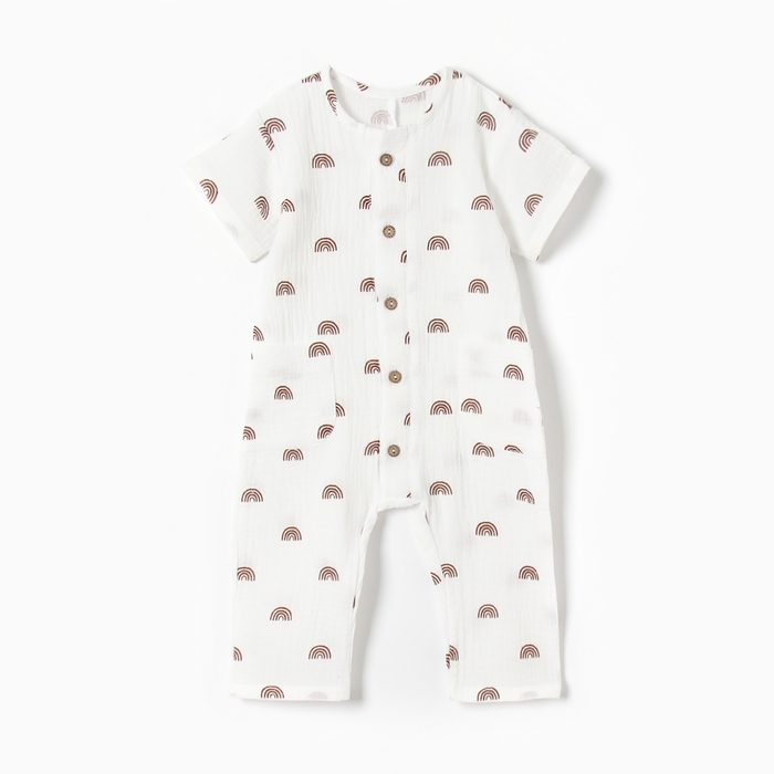 Комбинезон Крошка Я Муслин, 68-74, бежевый