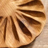 Тарелка "Раковина"  дерево Джати, 20х20х3 см, цв. коричневый