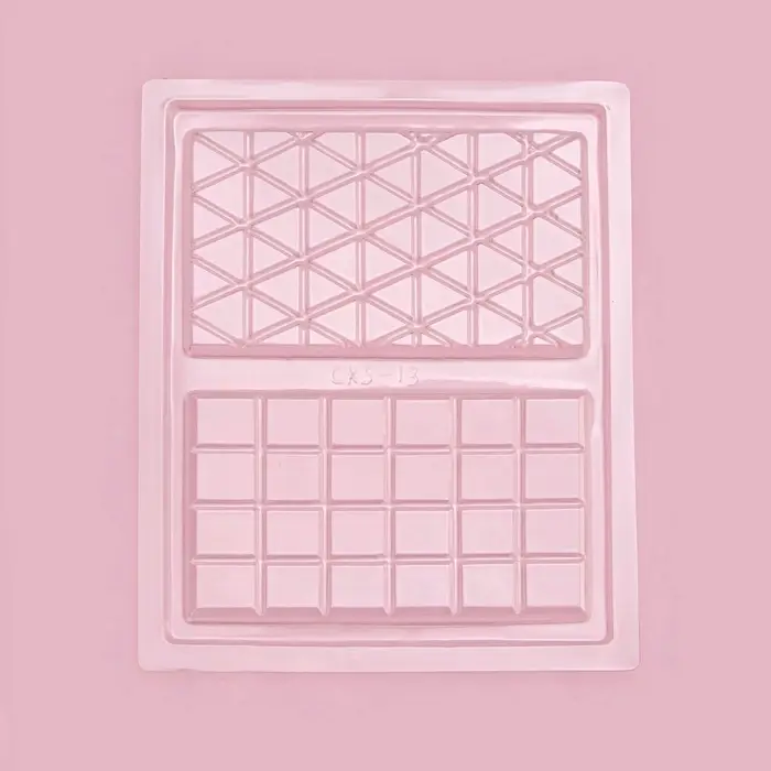 Форма для шоколада &laquo;Плитка&raquo;, пластик, 26.8&times;21&times;1 см, 2 ячейки 17&times;10 см, прозрачная